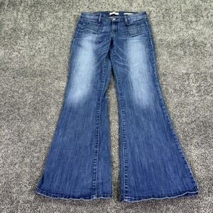 Guess Jeans Womens 31 Blue Charlotte Flare Stretch Denim Medium Wash Casual City